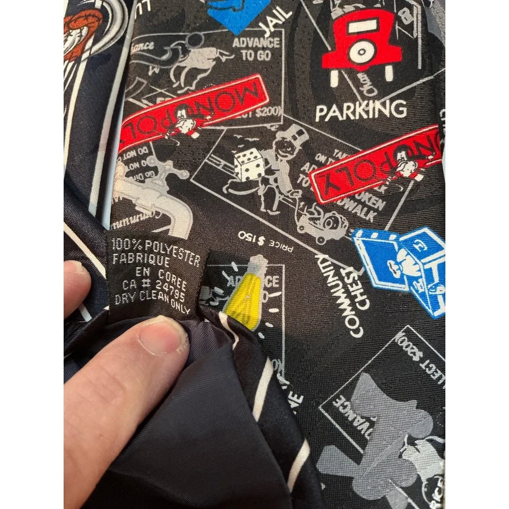 Unbranded Vintage Novelty Tie Lot Flintstones‎ Monopoly Hula Girl Silk OS Retro